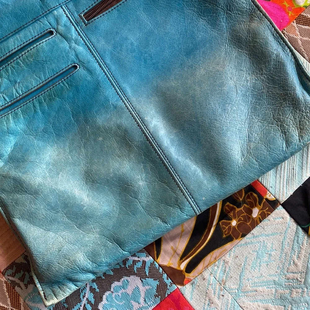 HOBO Teal Turquoise Leather Crossbody Bag